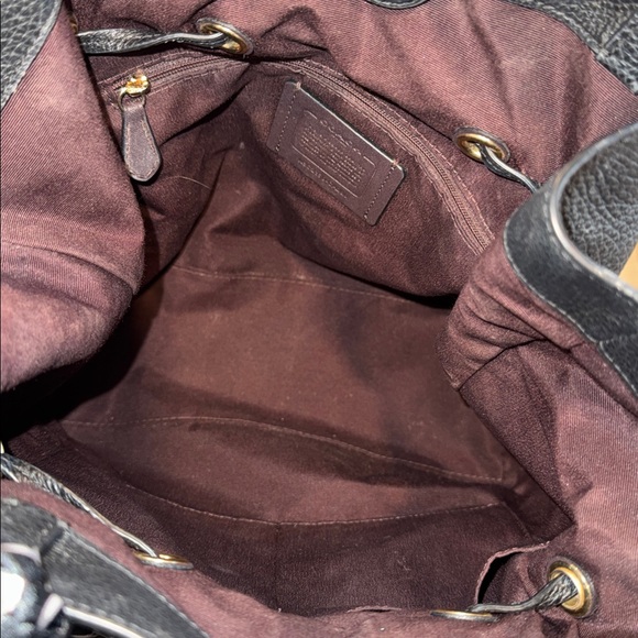 Coach Bag Andy Black Pebbled Leather Logo Tote - Picture 14 of 17